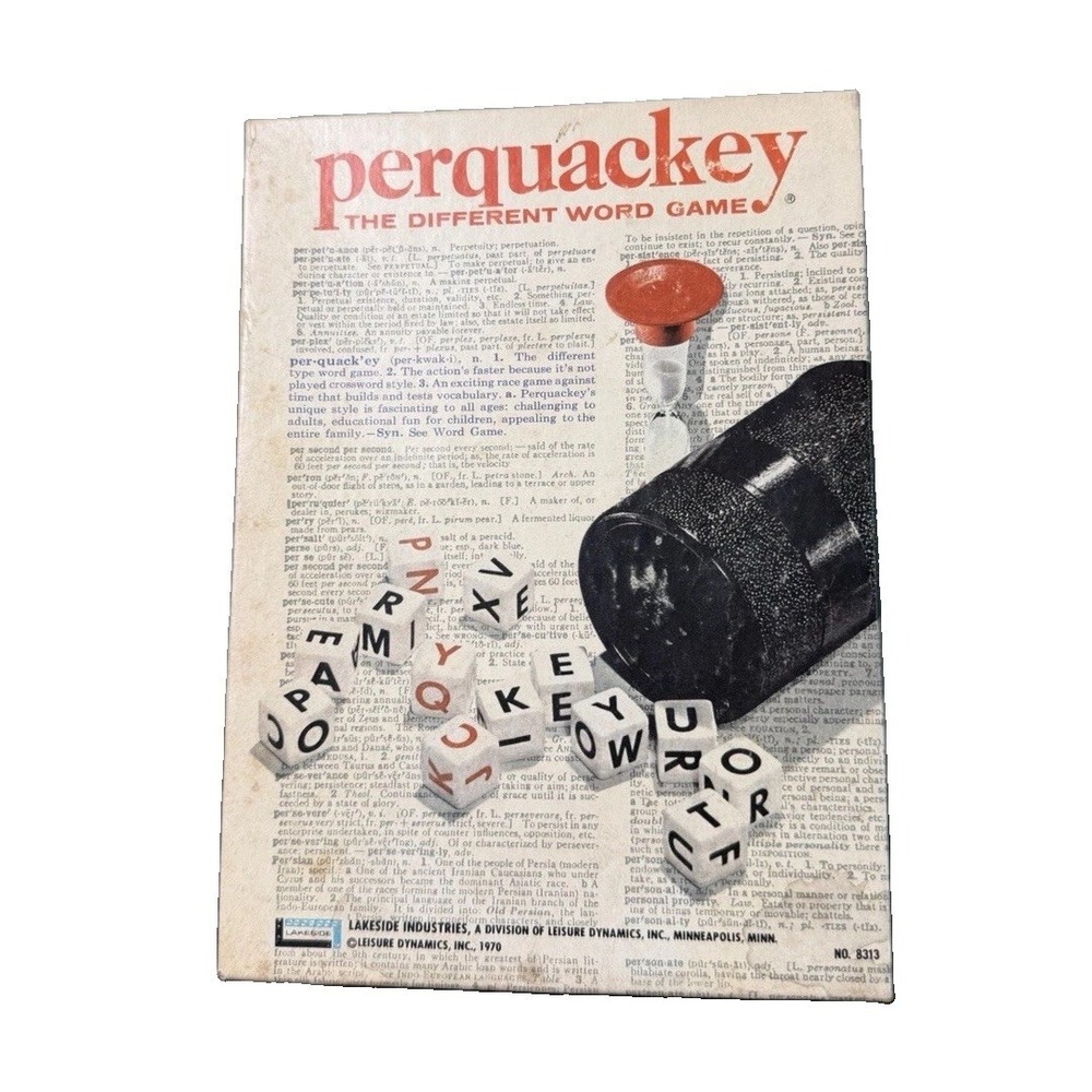 Vintage "Perquackey" Word Dice Game by Lakeside - 1970 Edition